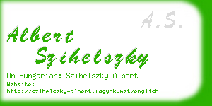 albert szihelszky business card
